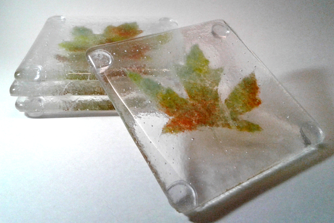 real leaf coasters
